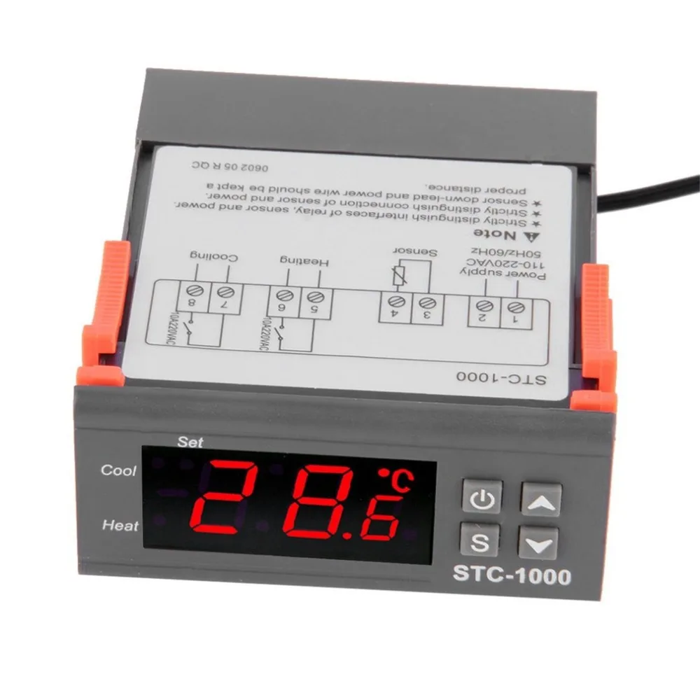 STC1000 LCD цифровой термостат контроллер температуры инкубатор для аквариума