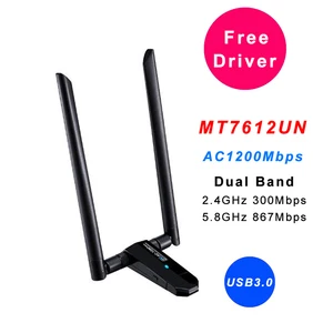 Wi-Fi сетевая карта AC1200Mbps USB3.0 беспроводной Wifi антенный адаптер MT7612U IEEE 802.11AC WiFi донгл приемник передатчик