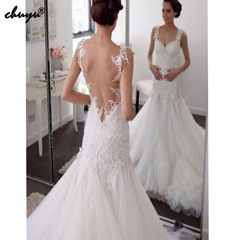 

Vestido De Noiva Muslim Wedding Dresses Mermaid Tulle Lace Beaded Illusion Boho Dubai Arabic Wedding Gown Bridal-in Wedd