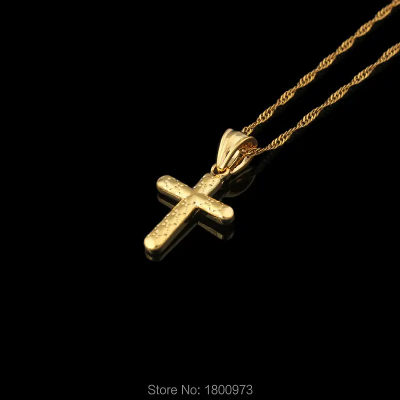 Крест ожерелье женщин мужчин золотой цвет кулон Христос Спаситель для Иисуса
