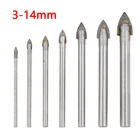 ZtDpLsd 3-14 мм стеклянные треугольные плитки сверла копье головка керамический набор бетон вольфрам карбид электроинструменты аксессуары