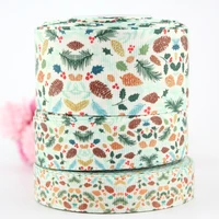 new leaf print sewing accessories ribbons floral printed grosgrain ribbon 16mm 22mm 38mm 10 yards diy bows for crafts tape