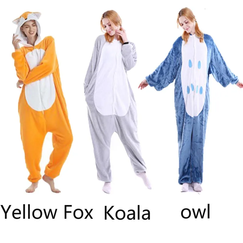 Косплэй Хэллоуин комбинезоны животных Sleepwears взрослых фланель для отдыха с