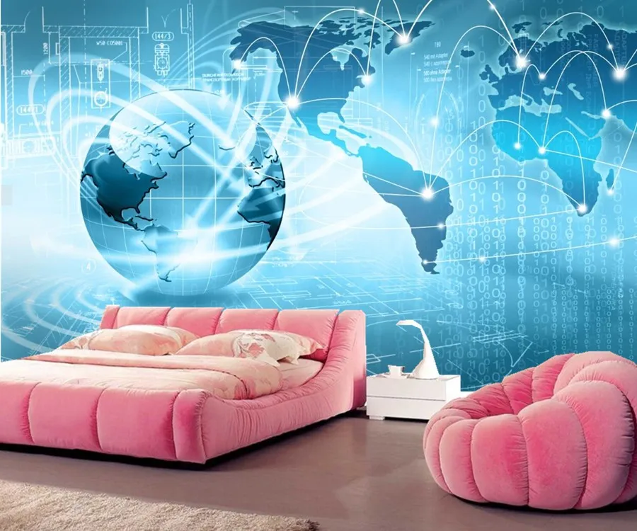 Настенные 3D обои на заказ 3d графические компьютеры с круглыми узорами