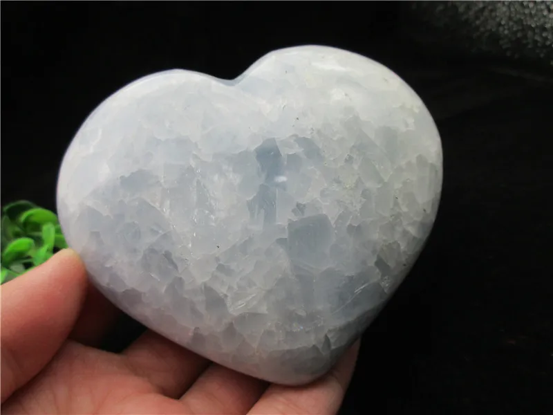 442 г натуральный красивый CELESTITE хрустальное сердце Исцеление украшение