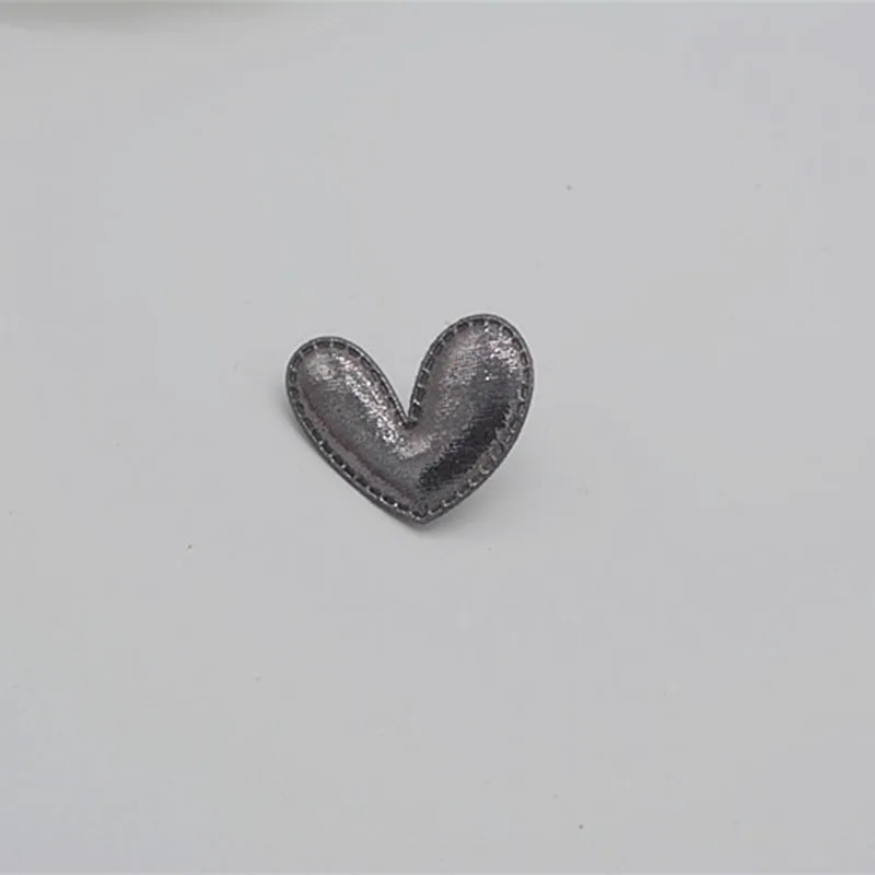 dark grey 50 шт./лот 4,3*3,6 см Pu Сердце Мягкий аппликации для DIY ручной работы Детские аксессуары для волос подарок украшения Аксессуары - Цвет: dark grey