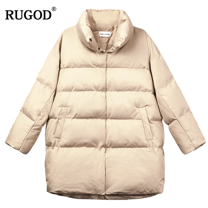 Длинная зимняя одежда RUGOD женское хлопковое пальто с длинным рукавом плотное