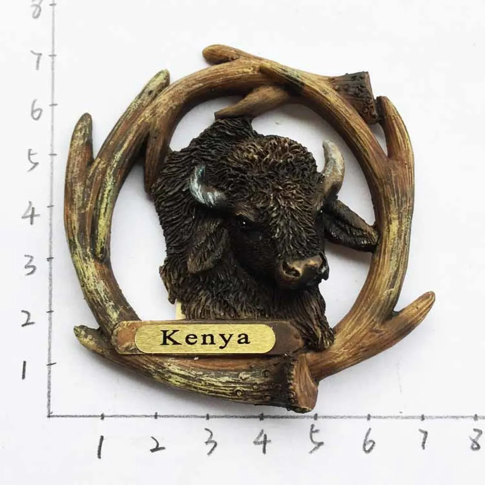 Новая популярная Африка дикая природа мир Танзания Кенийский Bison магниты на