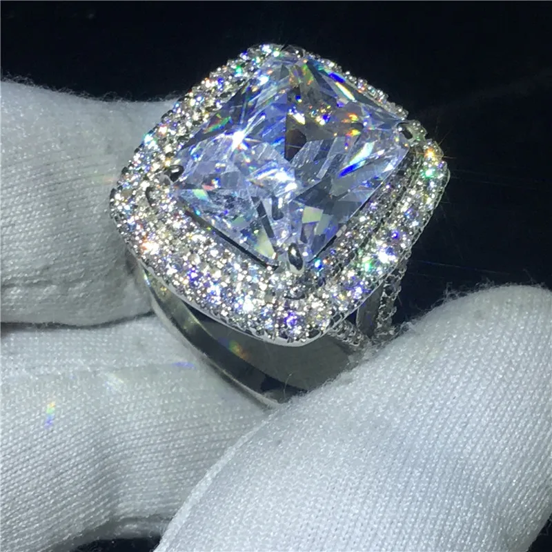 Choucong, большая принцесса, кольцо, 925 пробы, серебро, 8ct, AAAAA, cz, обручальное кольцо, кольца для женщин, роскошные ювелирные изделия