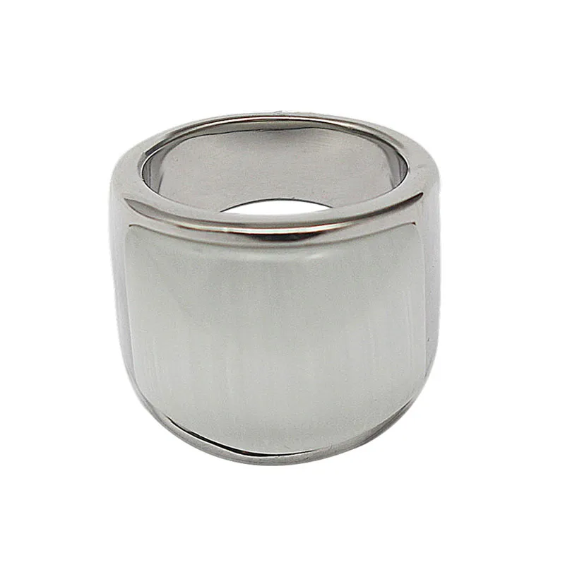 Hot Fashion Opal Retro Ring for Women White Stone with Stainless Steel Finger Rings Jewelry Charm Christmas Gift