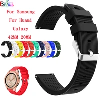 silicone watchband for samsung galaxy watch 42mm active 2 gear s2 classic bracelet for huami amazfit bip u bip s gts 2 strap