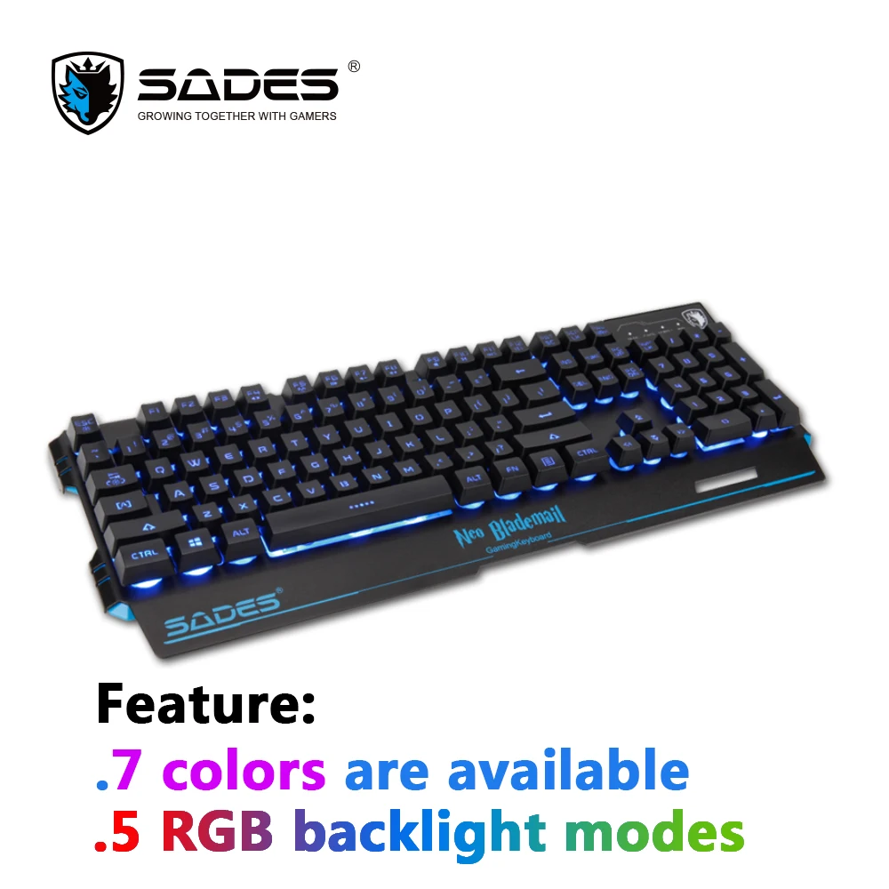 Клавиатура SADES KB104S NEO Blademail с мембранной клавиатурой Мультимедийная Игровая