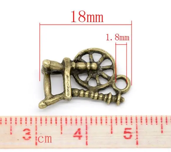 DoreenBeads Retail Antique Bronze Spinning Wheel Charm Pendants 18x12mm sold per pack of 40 | Украшения и аксессуары