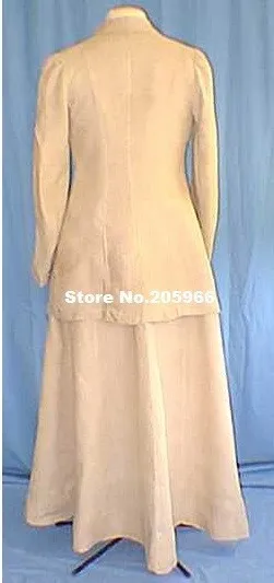 Элегантный Воспроизведение Большой размер Около 1900'sTan Белье Прогулки Костюм