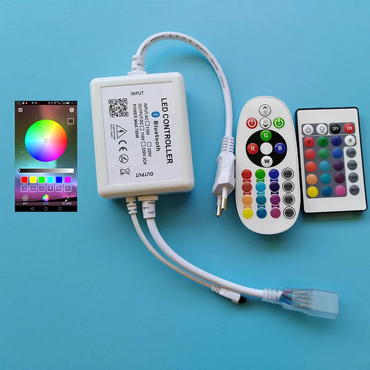Светодиодная RGB лента Bluetooth контроллер 220 В беспроводная светодиодная для IOS/Android