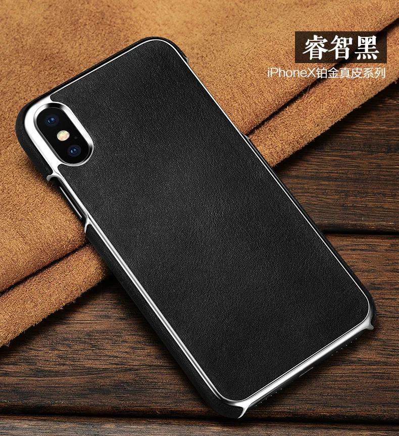 Для iphone x icarer Xoomz бренд натуральная коровья кожа натуральная кожа винтажная Гальваническая задняя крышка чехол для iphone X