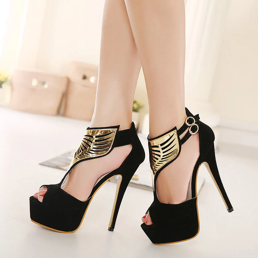 Explosion Models 2016 New Fashion Sexy Metal Open-toe High Fine with Waterproof Sandals Elegant Wild Ladies High-heeled Shoes | Обувь
