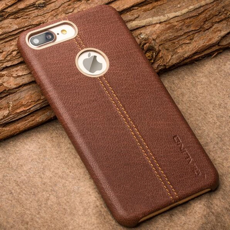 

QIALINO Case for iPhone 7 Genuine Leather Protective Back Luxury Cover Case for Apple iPhone 7 Case / 7 Plus
