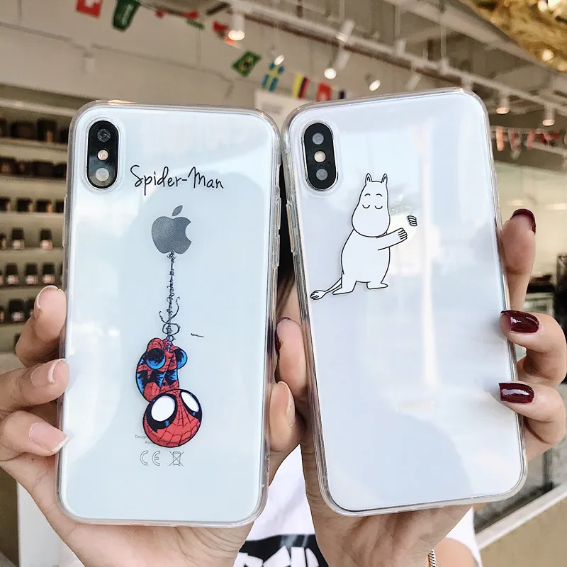 Cute Cartoon Snow White Case For iphone X XS MAX XR 7 6 6S 8 Plus Soft Silicon Clear Phone Funny Cat Tom Cover |