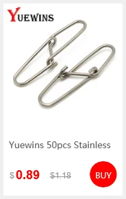 Yuewins 50 шт. рыболовные снасти из нержавеющей стали с защелкой, поворотные безопасные защелки, рыболовные крючки с разъемом, снасти, аксессуары QA289