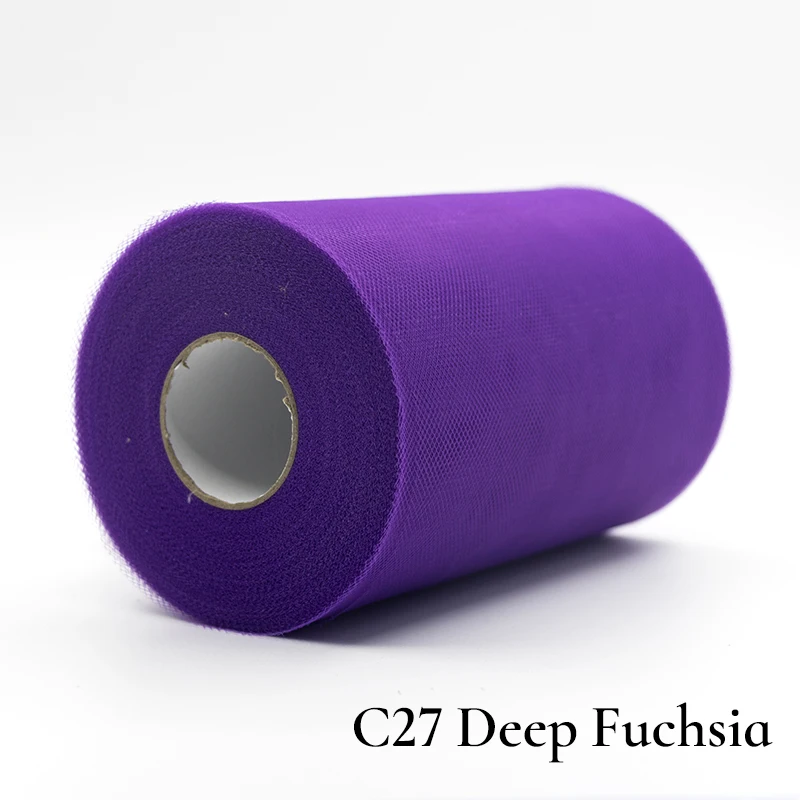 27Deep Fuchsia Рулон тюля, 100 ярдов, органза, свадебное украшение, пачка для детского душа, рулон тюля, 15 см, украшение для вечеринки и мероприятий, декор для помолвки - Цвет: 27Deep Fuchsia