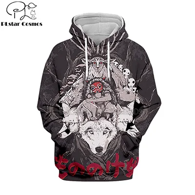 hoodies Принцесса Мононоке 3d толстовки/свитшоты волки крови и фехтовальщик японского аниме Мода стиль длинный рукав топы-7 - Цвет: hoodies