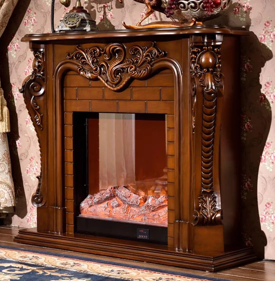Камин набор W150cm Европейский стиль chimneypiece твердая деревянная каминная доска плюс Электрокамин вставной блок гостиной декоративный обогреватель