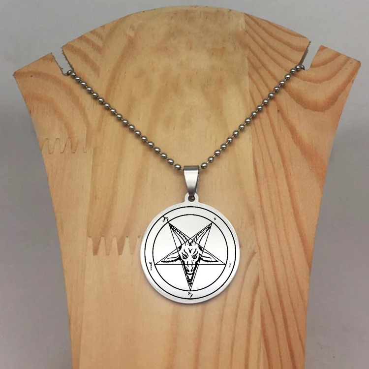 Sigil of Baphomet Pendant Necklace Handmade Beads Chain Stainless Steel Jewelry Dropship Accepted YP6714 | Украшения и аксессуары