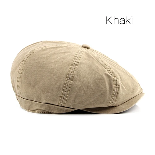 Khaki Модные летние Шапки для Для мужчин Для женщин Повседневное унисекс восьмиугольная Кепки Беретки для женщин на открытом воздухе плоские Кепки бежевый черный boina берет Для женщин Hat - Цвет: Khaki