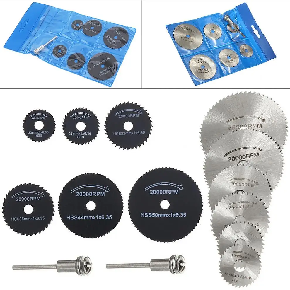 

14pcs/lot Circular Saw Blade Cutting Discs Rotary Metal Cutter Power Tool Kit with Connecting Shank Drill Mandrel for Cutting