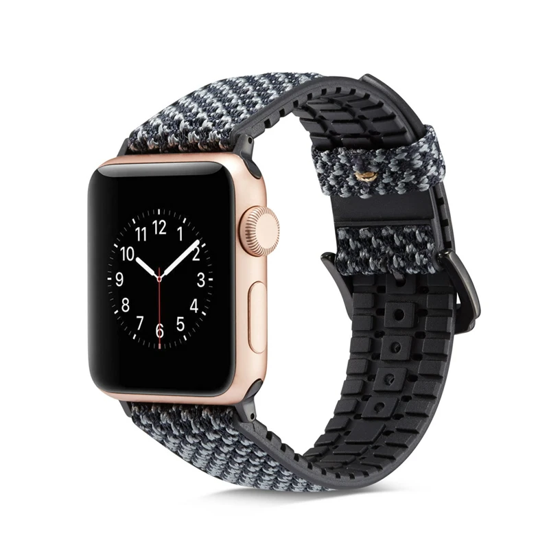Ремешок силиконовый и кожаный для apple watch band 44 мм 42 38 40 водонепроницаемый