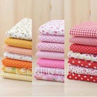 diy summer style red orange yellow dot cotton fabric for sewing doll patchwork textile 5050cm 7pieceslot