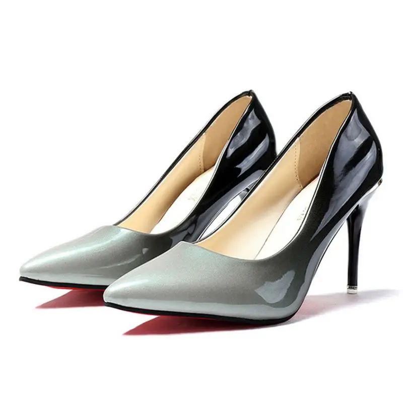 JOJONUNU Women Patent Leather High Heel Shoes Pointed Toe Gradual Change Color Pumps Elegant Footwear Size 34-40 | Обувь
