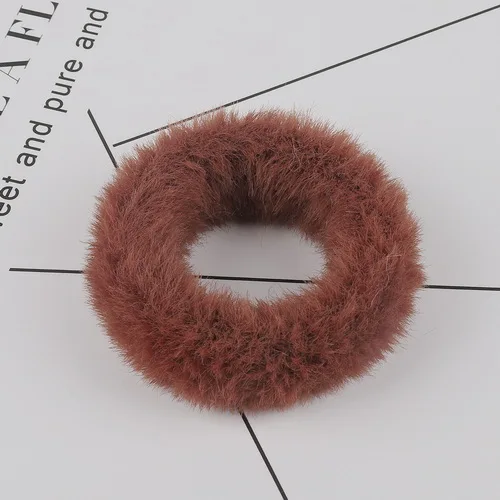 brown 1pcs 1-3 шт. эластичная резинка для волос для девочек резинки для волос яркого цвета Веревка Искусственный Мягкий мех головная веревка корейские аксессуары для волос и головы ювелирные изделия - Окраска металла: brown 1pcs