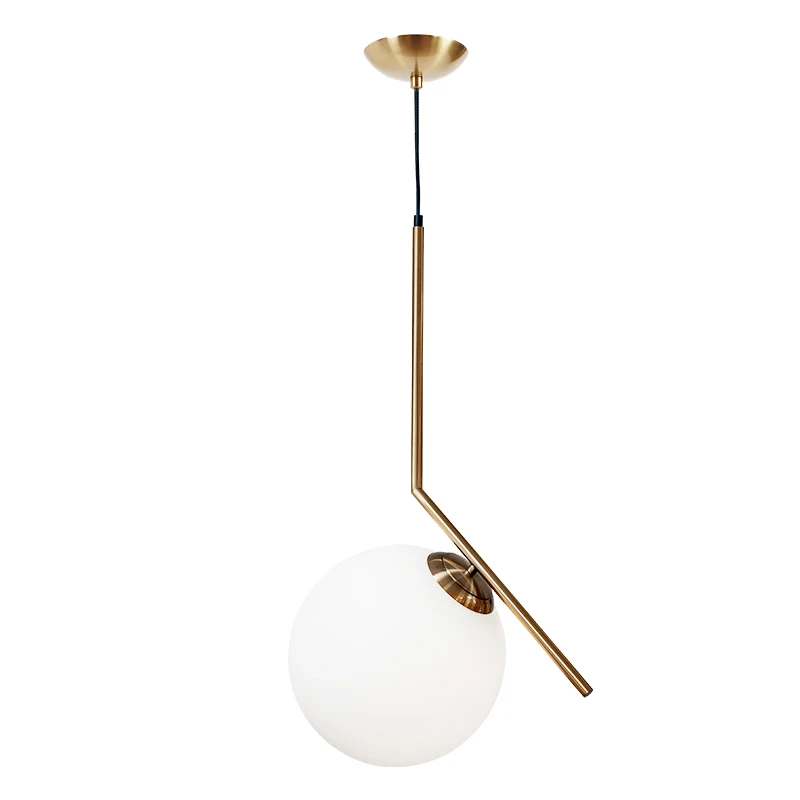 Современный скандинавский дизайнерский стеклянный шар золотой белый подвесной