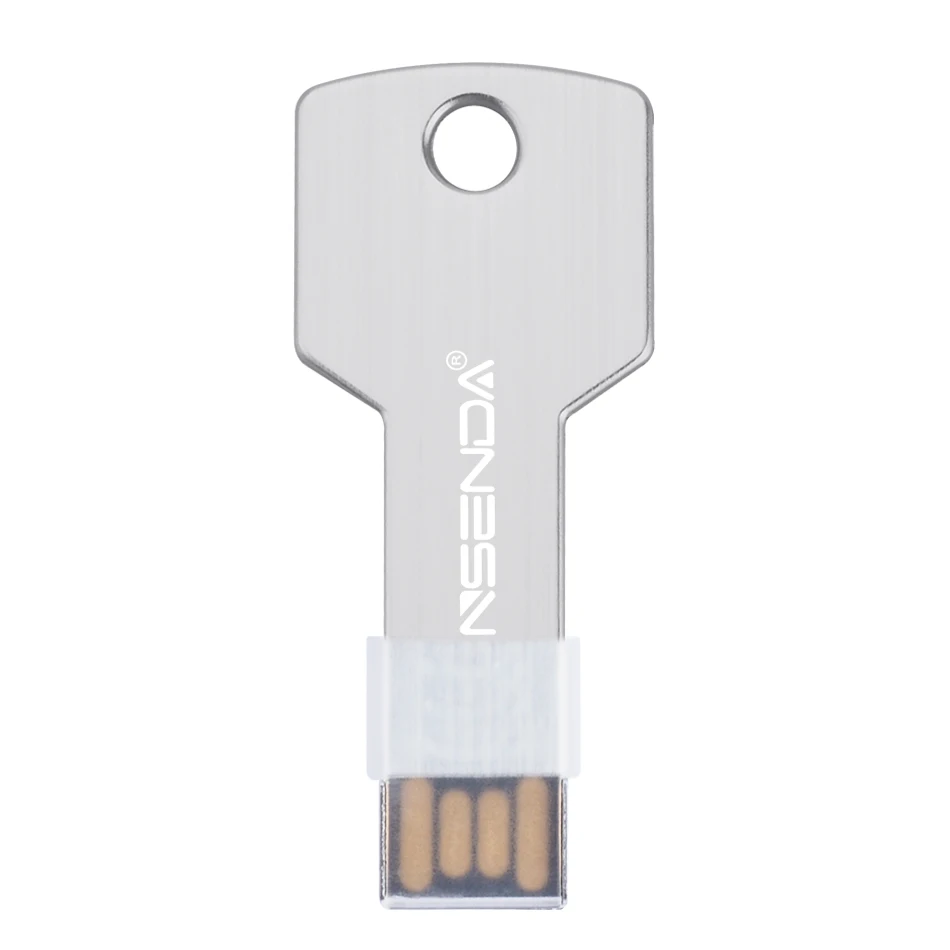 Серебристый Wansenda многоцветная металлическая usb-флешка 16 ГБ 32 ГБ 64 Гб флешки 4 ГБ 8 ГБ USB 2,0 Флешка карта памяти - Цвет: Серебристый
