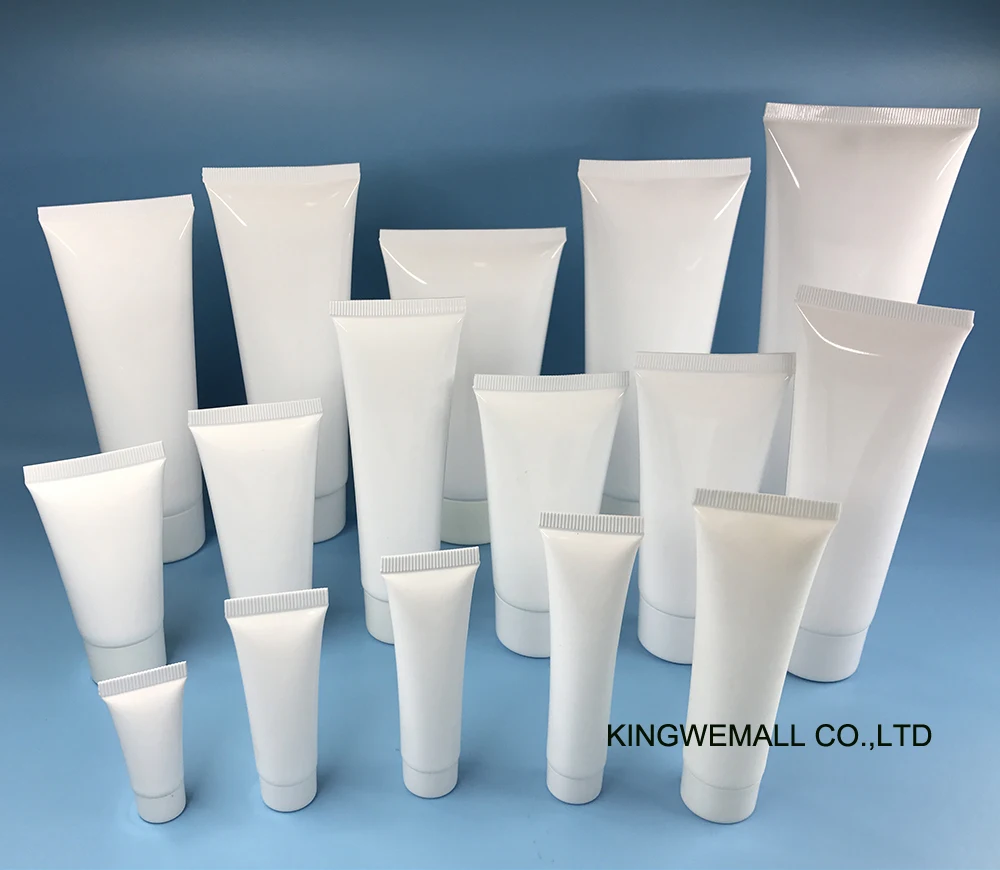 

300pcs/lot 5ml/10ml/15ml/20ml/30ml/40ml/50ml/60ml/80ml/100ml/120ml/150ml/200ml white cosmetic face cream bottle soft tube