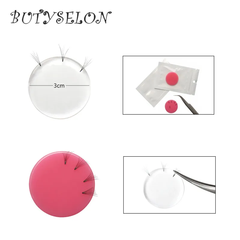 

2 Shapes Silicone Transparent Round Dot Eyelashes Extension 3/6pcs Grafting Lashes Pad Pallet Stand Holder Beauty Makeup Tool