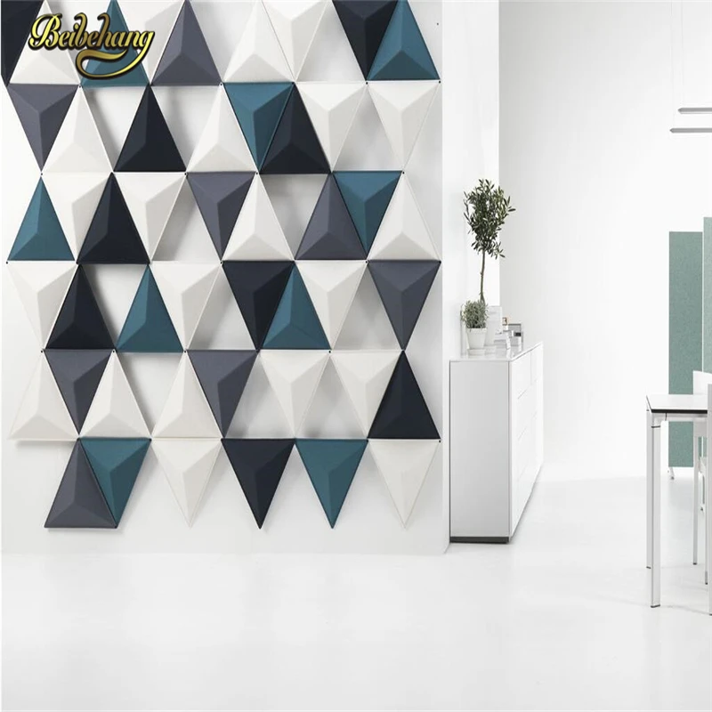 3D обои beibehang треугольные геометрические фотообои для спальни гостиной дивана