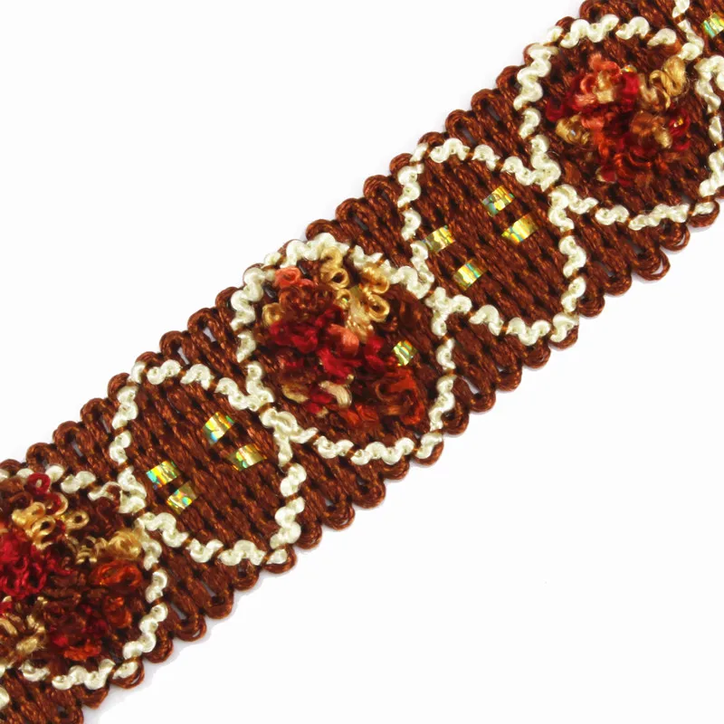 

3D Braided Brown Curtain Ribbon Lace Trim Tape Webbing Motif Applique Trimming Sewing Accessories for DIY Design 20yard T1476
