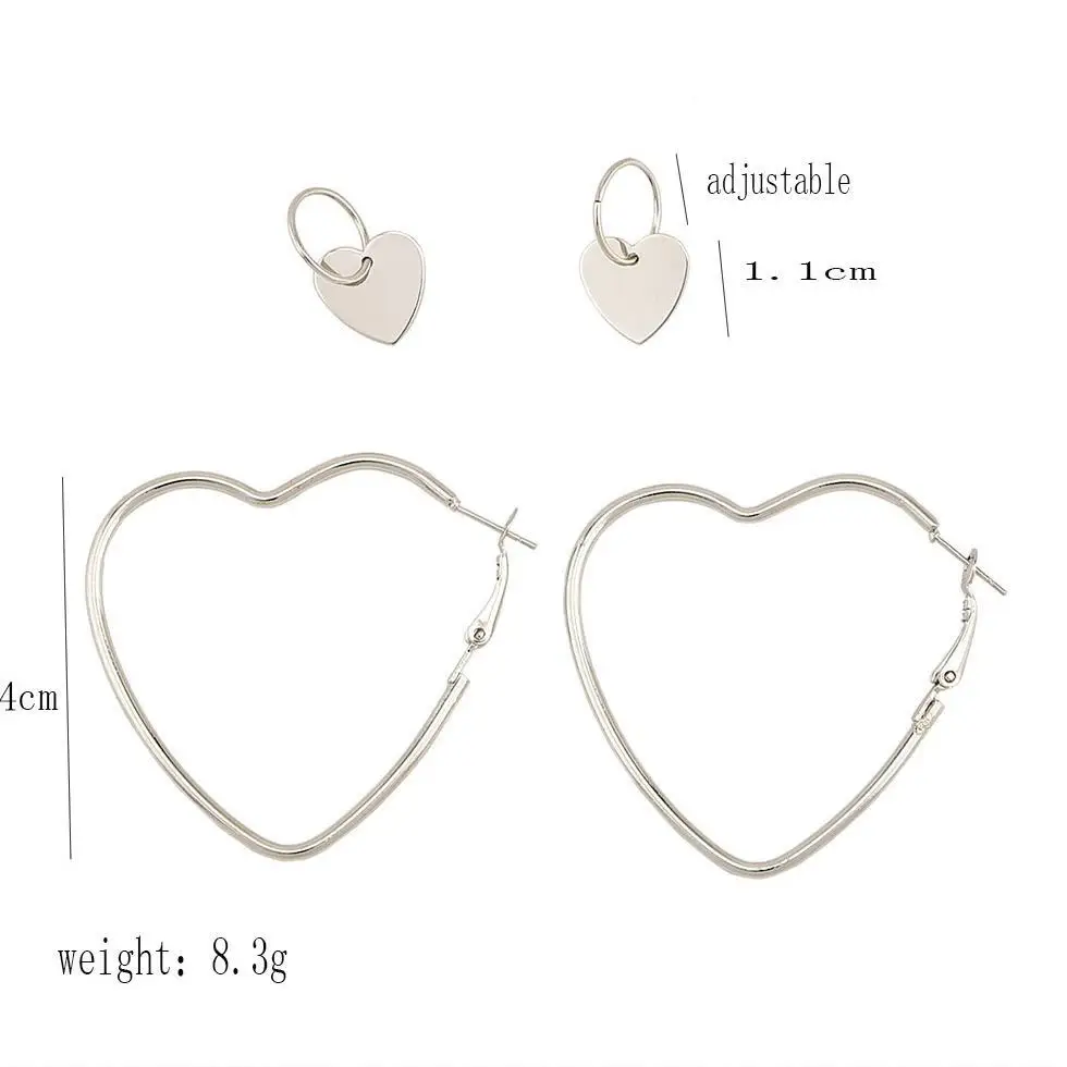 Симпатичные полые серьги-кольца в форме сердца для женщин простые серьги модные
