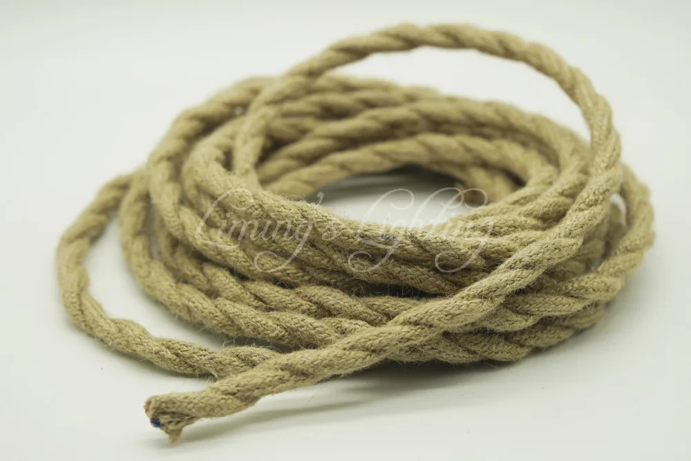 

2x0.75 Rope Twisted Cable Retro Braided Electrical Fabric DIY Pendant Wire Vintage Lamp Cord Copper For Pendant Lights