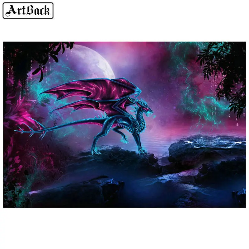 ArtBack 5d алмазная роспись дракона квадратная 3d Алмазная вышивка полностью круглая