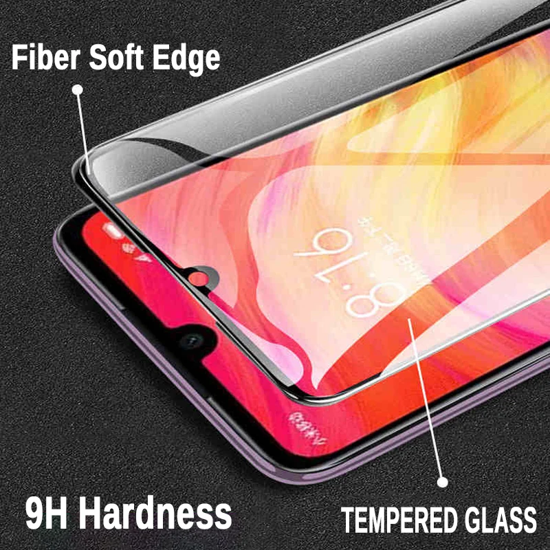 Закаленное стекло с полным покрытием 9D для Red mi 7 защита экрана и объектив камеры