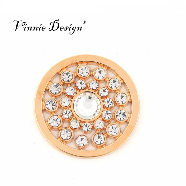 Vinnie дизайнерские ювелирные изделия 33 мм сверкающая прозрачная монета для