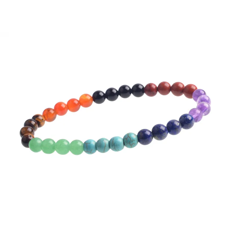 7 браслет с символами чакр рейки заживляющие балансирующие круглые бусины