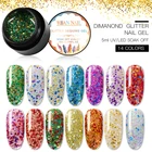 Набор гелевых кистей RBAN для ногтей, 2 шт., блестящие 3D кисти с блестками, долговечные светодиодные УФ-гель для ногтей, 5 мл, для самостоятельного дизайна ногтей