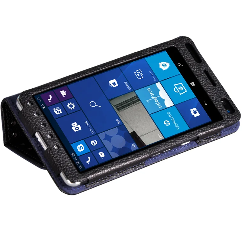Флип чехол из искусственной кожи для HP Elite X3 книжка с магнитной подставкой и