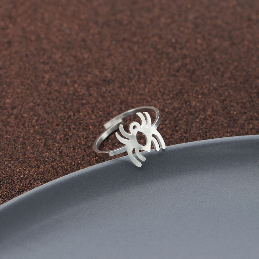Gold Color Anillo Hombre Geometric Jewelry Stainless Steel Delicate Spider Adjustable Rings For Women Men Birthday Gift | Украшения и