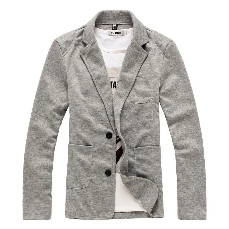 Осень 2018 мужской повседневный трикотажный костюм пиджак приталенный деловая